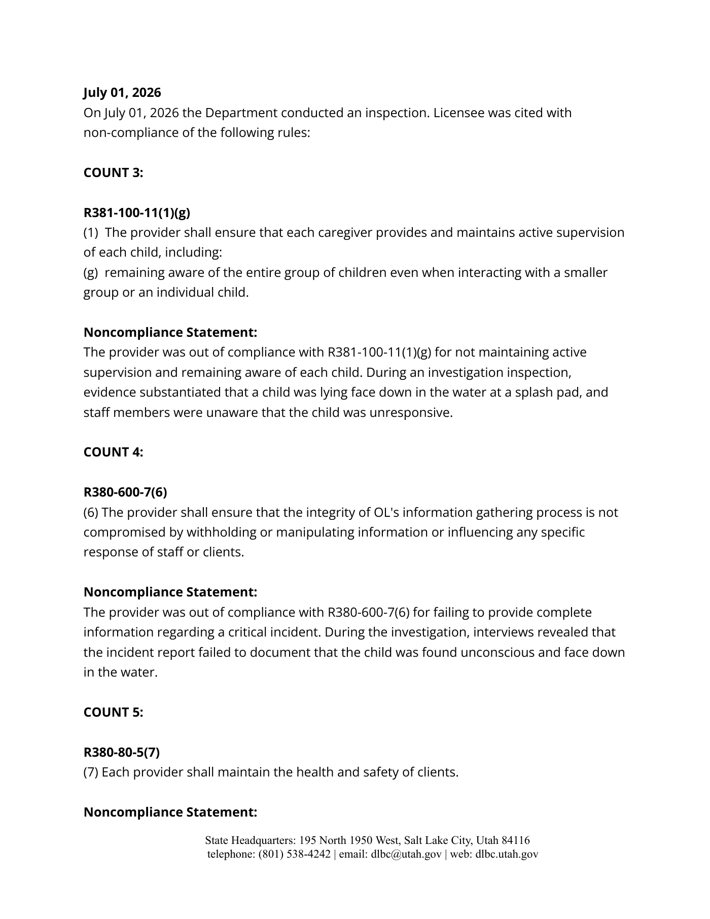 Notice of Agency Action, page 3 of 6