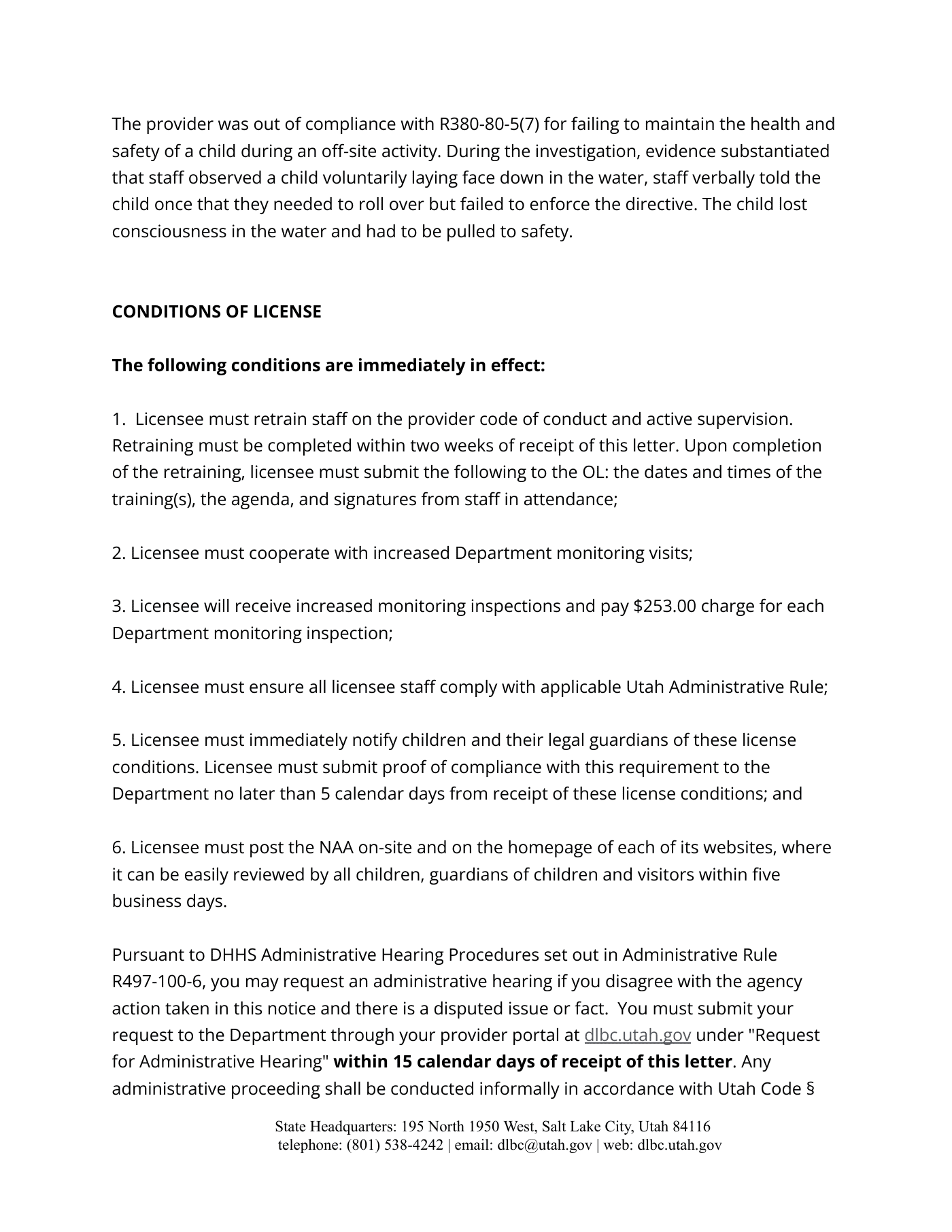 Notice of Agency Action, page 4 of 6