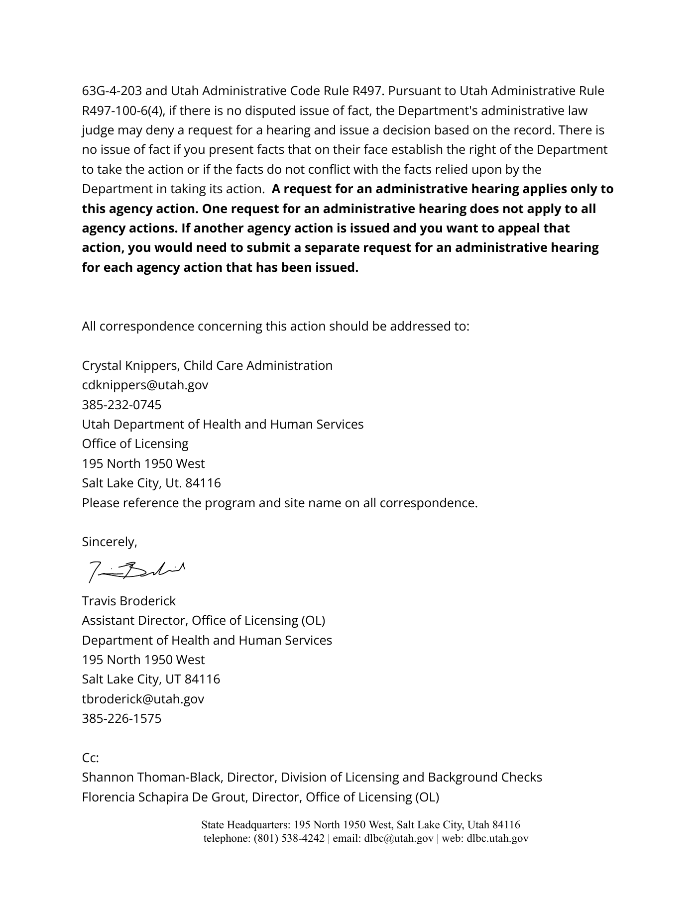Notice of Agency Action, page 5 of 6
